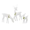 Decoraciones navideñas, juego de 3, ciervo blanco brillante, decoración navideña iluminada para exteriores, decoración navideña para exteriores, decoración de invierno F7008456