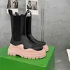 Kvinnor Stövlar Chunky Boot Fashion Anti-Slip Platform Bootie Real Leather Crystal Outdoor Martin Ankle Designer Bottega Tire Botega Storm Däck