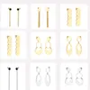 Hoop Earrings & Huggie Korean Round Tassel Stainless Steel Drop Dangle Earring Gold Color Set For Women Girl Statement Jewelry PartyHoop