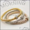 Bangle Bangle drie pc's legering armband mode elastische kracht popcorn kristal vergulde metaal sieraden vrouwen mannen ketting b dhseller2010 dhhki