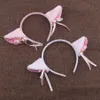 Anime Lolita Cosplay bandeau avec nœud papillon cloche cheveux accessoires en peluche chat oreille casque Halloween fête décor accessoires de déguisement