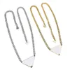Nuevo collar colgante de collar de plata y oro lujoso triángulo collares de forma de triángulo para mujeres Valentín de San Valentín Joya Joya Gift Ccjewelryshop