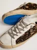Scarpe sporche Sneakers in cavallino Designer Luxury Top Pelle italiana Super-Star dorata Pelle laminata color salmone Coppia Small Ltd Stampa leopardata
