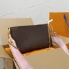 Kahverengi Çiçek çanta Tasarımcı Omuz çantaları 3'ü bir arada Lüks Kadın Crossbody Çanta Markaları Çoğaltma Mahjong Çanta Deri Moda Tote Çanta