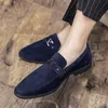 Mocassins hommes chaussures Imitation daim couleur unie décontracté mode bout pointu tous les jours rue tout match confortable chaussures plates AD165