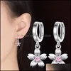 Clip-On Screw Back 925 Sterling Sier New Jewelry Cubic Zirconia Fashion Woman Earrings Flowers Round Hollow Retro Drop Dhseller2010 Dhwws