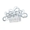 Fashion Silver Color Rhinestone Flower Leaf Peli di capelli da sposa per ragazze Ornamenti per capelli cristallini Ornelli Accessori per capelli da sposa