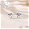 Stud Cat Shape Shining Stud Earring 925 Sterling Sier Cz Diamond Women Wedding Jewelry Earrings Summer Gift 1615 T2 Drop Dhseller2010 Dhr1L