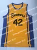 College Basketball porte des maillots de basket-ball cousus NCAA Teen Wolf Scott College Howard 42 Beacon Beavers Yellow Movie Jersey Shirts S-2XL