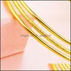 Bangle Girls Thin 3st Bangles Set Armband 18K Gold Women Wedding Pare Jewelry Factory Wholesale 141 U2 Drop Delivery Dhseller2010 DHEPB