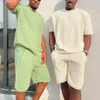 Мужская одежда Комплект из 2 предметов Спортивные костюмы Джемпер Трикотажные подходящие костюмы Летний мужской костюм Спорт Свободные длинные брюки кардиган трикотаж плюс размер свитер комплект