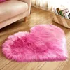 Carpets Long Hairy Rug Green White Pink Shaggy Carpet Love Heart Shape Fur Rugs Artificial Wool Baby Room Bedroom Soft Area Mat