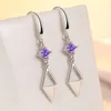 Dangle Boucles D'oreilles Lustre En Argent Sterling 925 Losange Demi Creux Pour Les Femmes De Mode Bijoux Festival GiftDangle