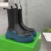 Damenstiefel, klobiger Stiefel, modisch, rutschfest, Plateaustiefel, echtes Leder, Kristall, für den Außenbereich, Martin-Knöcheldesigner, Bottega Tire, Botega Storm Tyres