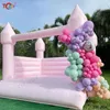 Utomhusaktiviteter 13x13ft 4x4m Uppblåsbar bröllopsmåne HUMMA Hoppande Bouncer White Bounce House Birthday Party Air Jumper Bouncy Castle