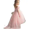 Девушка платья цветочным платьем розовый белый пачка babytutu для свадьбы первое причастие платье дети дети