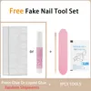 False Nails 24pcs Long French Fake Nail Tips Coffin Press On Y2k With Designs Reusable Artificial Acrylic Decal Glue