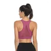 Traje de yoga Cremallera frontal Sujetador deportivo Mujeres Gimnasio Tallas grandes 5XL Fitness A prueba de golpes Alto impacto Atrás Hueco Malla transpirable Ropa interior Top