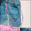 Bauchketten Pinkycolor Doppeldeck Jeans Kette Retro Frühlingsfarbe Allmählicher Veränderung Harzhosen Ketten Street Mode BE DHSELLER2010 DH0HW