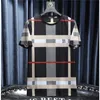 여름 2023 남성용 탑 격자 무늬 짧은팔 티셔츠 아이스 실크 인쇄 트렌디 한 패션 청소