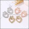 Stud Fashion Ladys Chic Metal Earrings Rose Gold Heart Stud for Women 474 B3 Drop Delivery 2021 Jewelry DHSeller2010 DHFHX