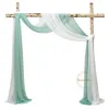 Decorazioni Natalizie 10 Metri Matrimonio Arco Drappo Tessuto Chiffon Trasparente Tulle Tenda Drappeggio Sfondo Forniture per Feste Casa Drappeggio Cerimonia Decorazione 220916