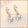 Clip-On Screw Back 925 Sterling Sier New Jewelry Cubic Zirconia Fashion Woman Earrings Flowers Round Hollow Retro Drop Dhseller2010 Dhwws