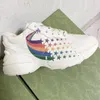 Tasarımcı Rhyton Ayakkabı Bej Erkek Eğitmenler Vintage Lüks Chaussures Apollo Deri Bayan Ayakkabı Moda Sneakers Dalga Ağız Sneaker