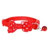 Pet Bowknot Pets Pets Dogs Cat Bow Necktie Collar Collar Collar مع الجرس جرو الديكور عيد الميلاد Th0319