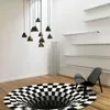Tapis moderne concis acrylique grand tapis pour salon chambre tapis noir piège design mode tapis de montage personnalisé