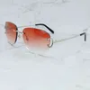 Bezprzewodowe okulary przeciwsłoneczne Mężczyźni owalny drut c Francuski luksusowy projektant okularów Top stylowy retro odcienie dla kobiet