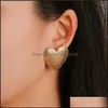 Stud Fashion Ladys Chic Metal Earrings Rose Gold Heart Stud for Women 474 B3 Drop Delivery 2021 Jewelry DHSeller2010 DHFHX