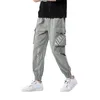 Pantalones de hombre Cargo Hombres Casual Multi Pocket Lápiz Joggers con cordón para Baggy Tobillo Longitud Streetwear