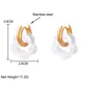 Boucles d'oreilles cerceaux color￩ en r￩sine en r￩sine creuse en acier inoxydable pour les femmes