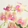 Fleurs décoratives Latex Faux Fleur Orchidée Phalaenopsis Real Touch Orchidées Papillon Artificielles Tige Plante Pièce Maîtresse Silicone 4