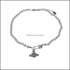 Pendant Necklaces 2022 New Product Flash Diamond Pearl Orbit Necklace Ladies Rhinestone Satellite Planet Gift High Quality Drop De1140685