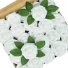 Decorative Flowers 25pcs/Box 8cm Artificial Flower PE Foam Rose Bouquet Wedding Decoration Party Home DIY Fake Valentine's Day Gift