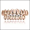 Grillz Dental Grills Real Gold電気めっき18Kヒップホップブレースドロップ配信2021ジュエリーボディDHSELLER2010 DHWO8