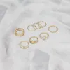 Wedding Rings 8pcs/Set Vintage Simple Geometric Star Heart Ring For Women Girls Fashion Jewelry Finger Decor Super mooi