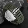 Relógios de pulso Men digital relógios eletrônicos liderados militar Green água impermeável Relvo