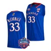 Basketball 30 Ochai Agbaji Basketball Jersey Final Four Custom Ku Kansas Jayhawks zszyte 11 Chris Lykes 3 Dajuan Harris Jr. 0 Bobby