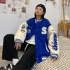 Herrjackor Herr Kvinna Vår Varsity Jacka Hip Hop Lösmönster Broderi Splicing Bomber Street Preppy Tunn Baseball Uniform Höst