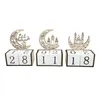 Party Decoration 27re Wood Eid Mubarak Countdown Calendar Ornament Ramadan Wood Crafts For Home Bedroom Office Desktop