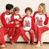 Christmas Matching Home Clothing Set Xmas Gnomes Pattern Printed Loungewear Sleepwear for Mom/Dad/Kids/Infant