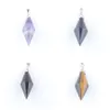 Natural Stone Pendants Fashion Jewelry Pyramid Beads Tigers Eye Opal Obsidian Amethysts Crystal BN435