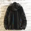 Men s jackor 7002 Black Sliver Shinny Bomber Korean Style Hip Hop Slim and Coats Streetwear Hooded Coat 220916