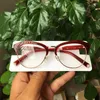 Óculos de sol Quadros de moda Designer de tendências acetato óculos femininos Borgonha Sizefashion