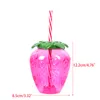 Kerstdecoraties 6/12pcs Fruit Vorm Plastic waterbekers drinken Cup Ananas Strawberry Strawbbert Straw Cup Summer Beach Pool Verjaardagsfeestje Decor 220916