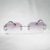 Gafas de sol sin borde vintage gafas para hombres para hombres para mujeres de diamantes de verano marco de metal marco de metal oculos