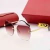 Sunglasses Designer Diamond Metal Eye Rimless Cut Mens Shades Ladies Luxury Vintage 7234 Outlet